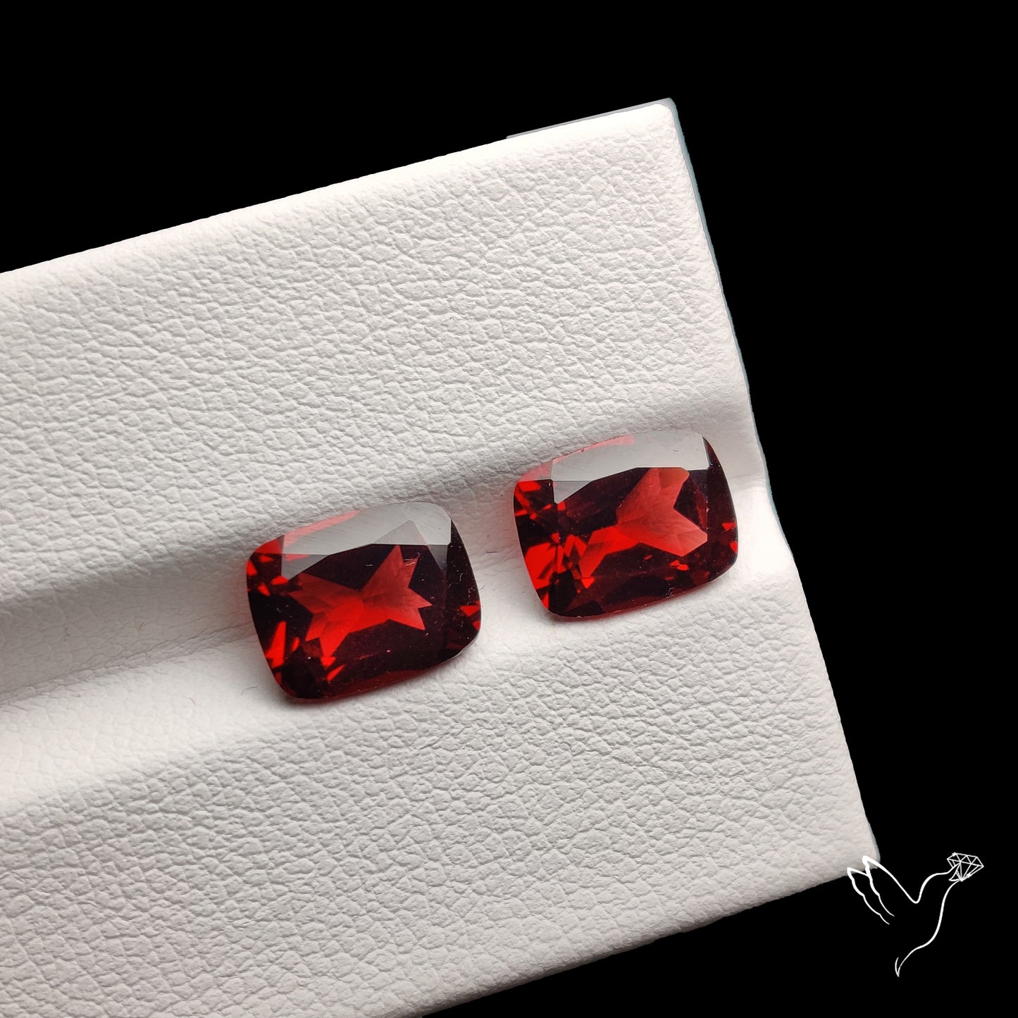 Natural Almandine Garnet (Pyrope) Faceted Large Pair
