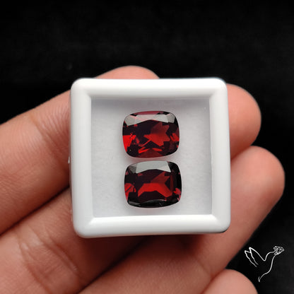 Natural Almandine Garnet (Pyrope) Faceted Large Pair