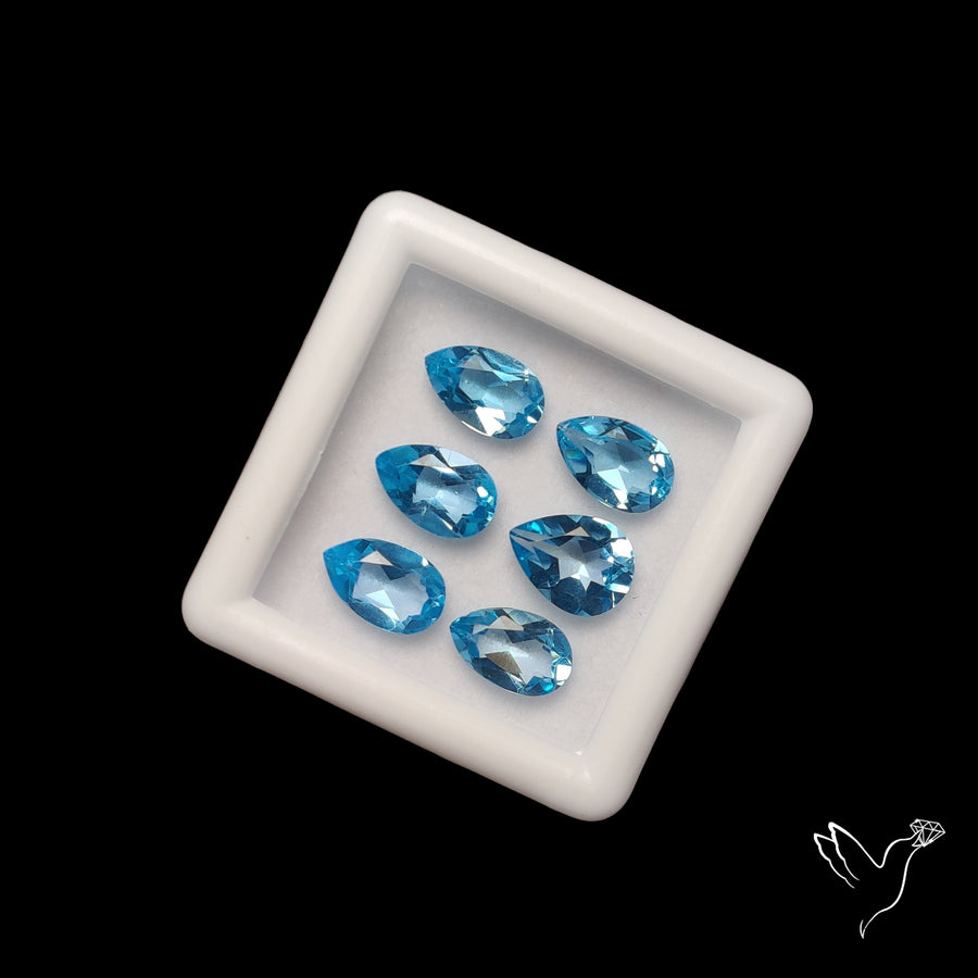 Faceted Swiss Blue Topaz Set