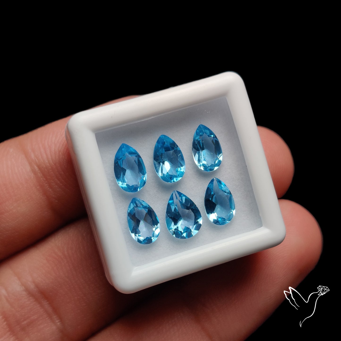 Faceted Swiss Blue Topaz Set