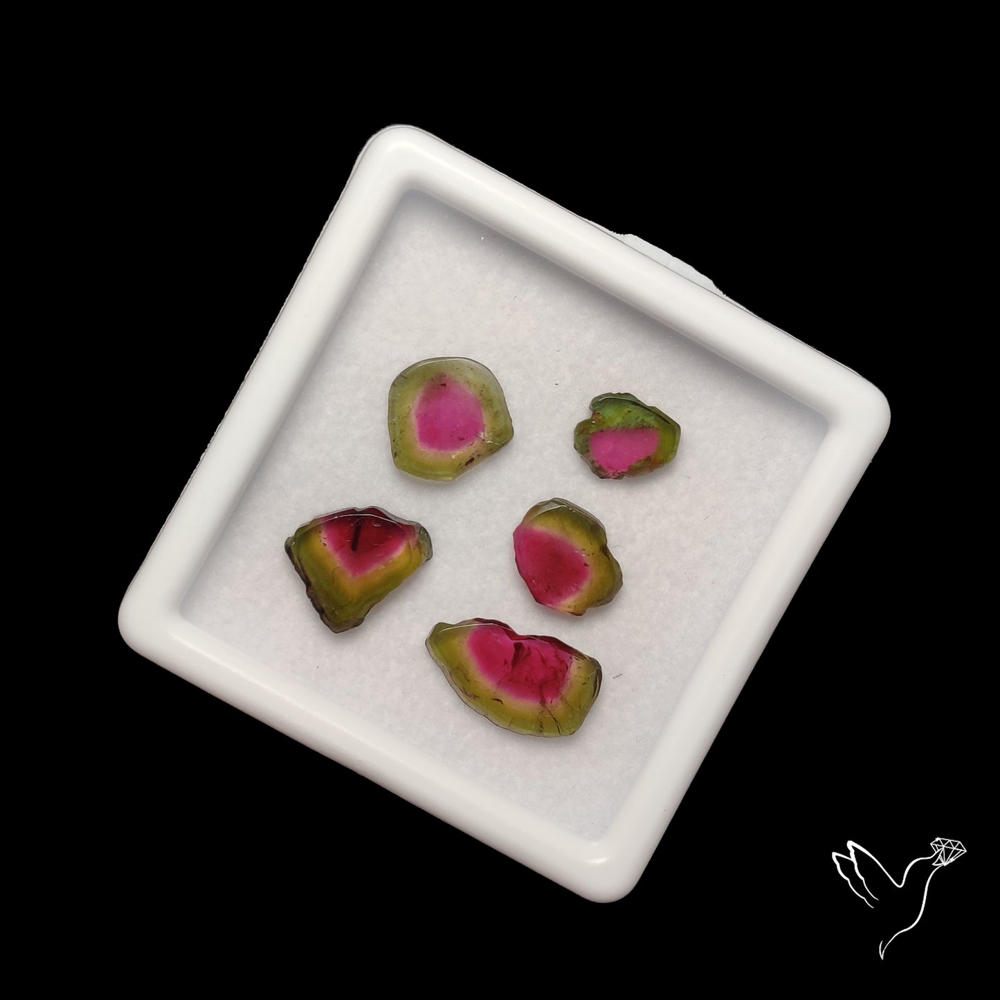 Watermelon Tourmaline Slice Set