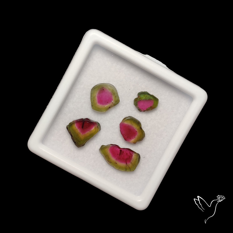 Watermelon Tourmaline Slice Set