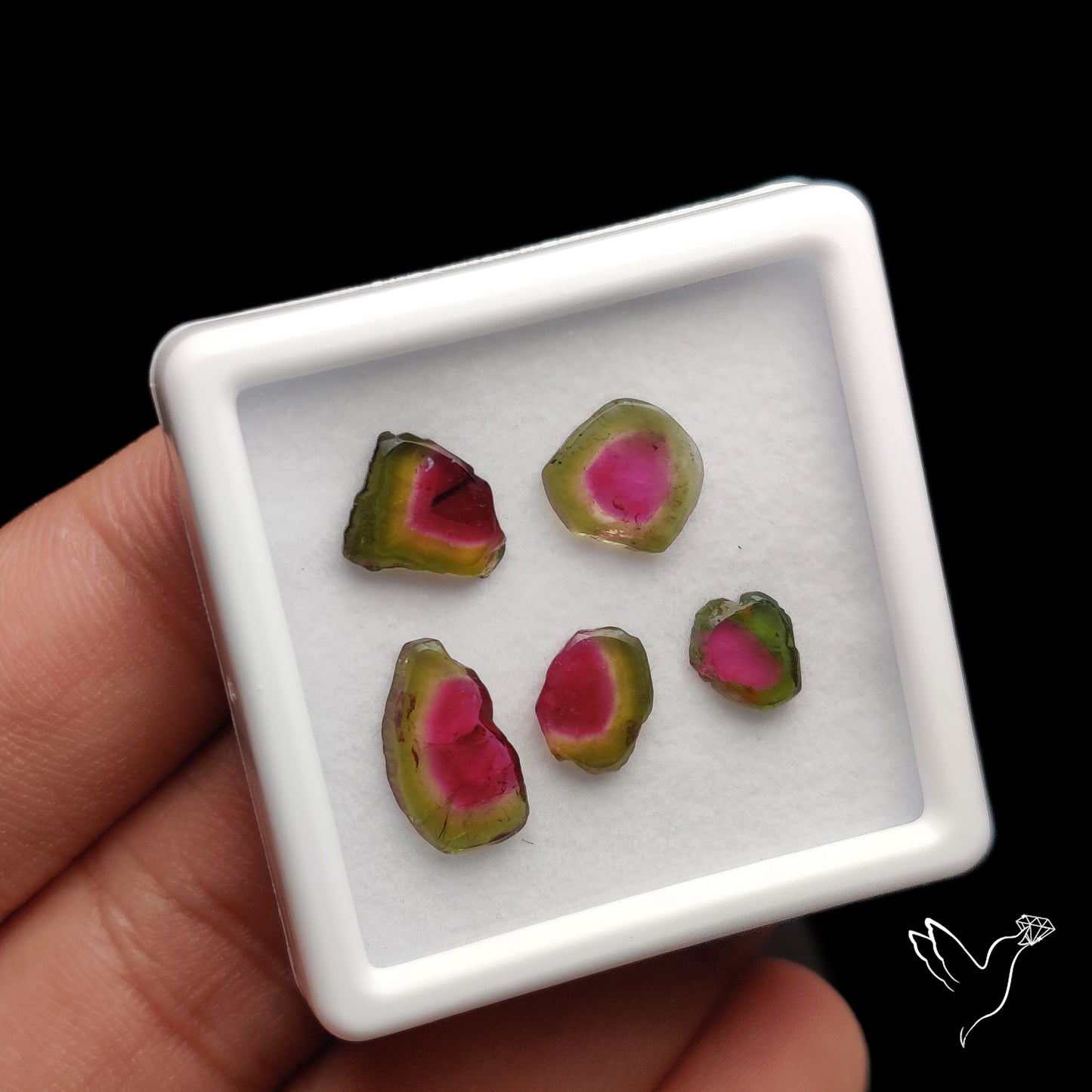 Watermelon Tourmaline Slice Set