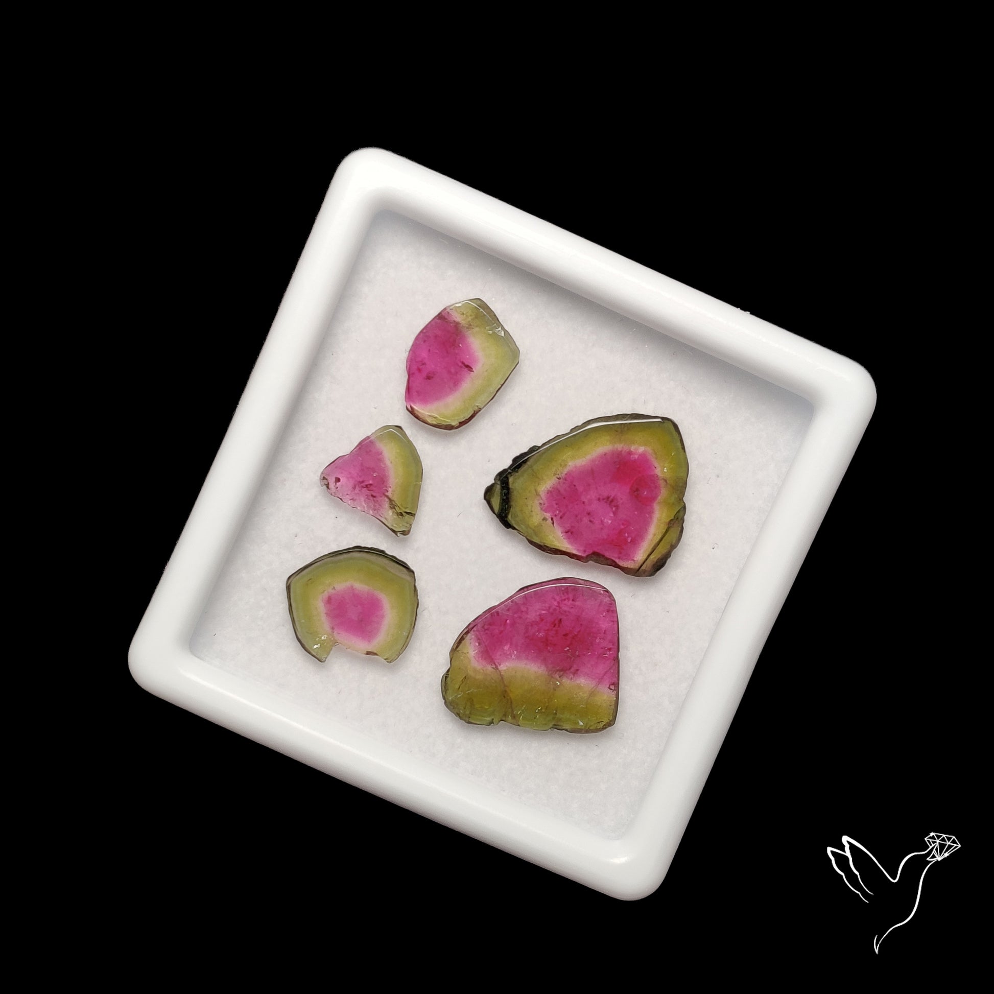 Watermelon Tourmaline Slice Set