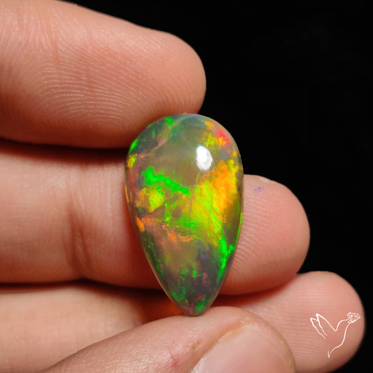 Natural Dark Ethiopian Black Opal Large Cabochon