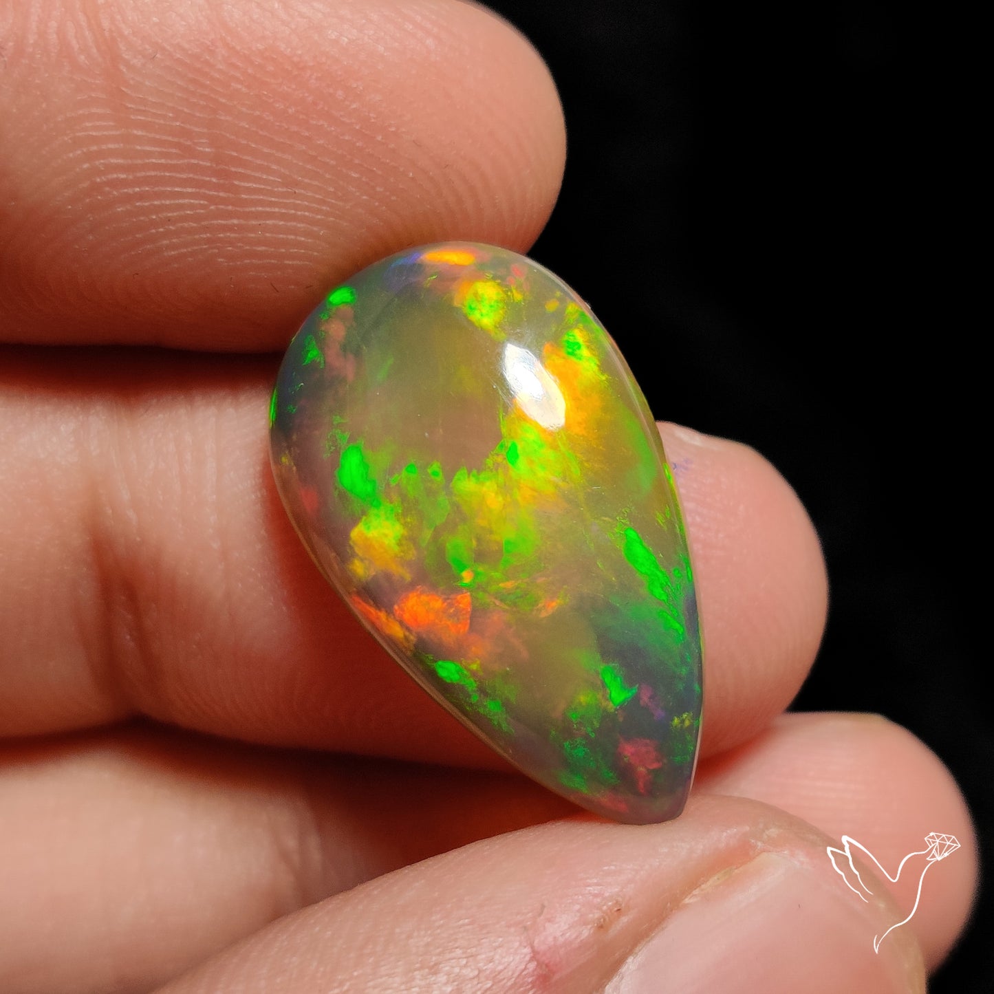 Natural Dark Ethiopian Black Opal Large Cabochon