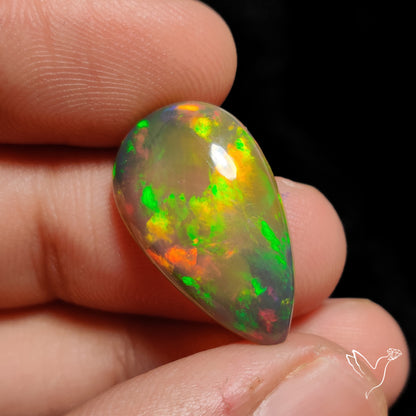 Natural Dark Ethiopian Black Opal Large Cabochon