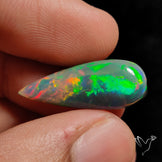 Natural Dark Ethiopian Black Opal Long Drop Cabochon