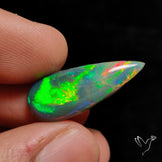 Natural Dark Ethiopian Black Opal Long Drop Cabochon