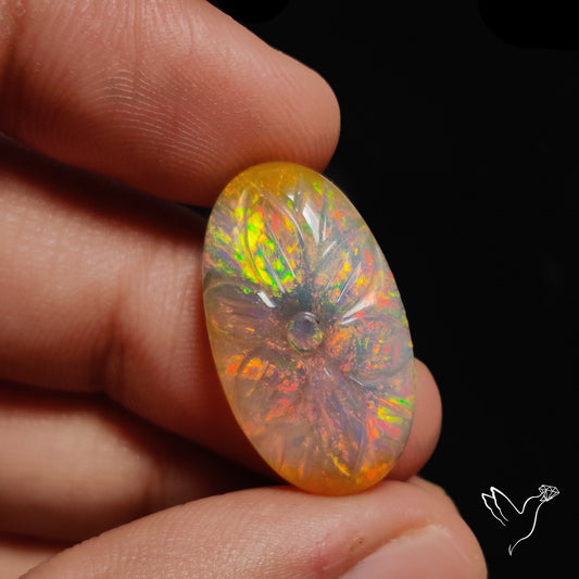 Ethiopian Welo Opal Mughal Carving