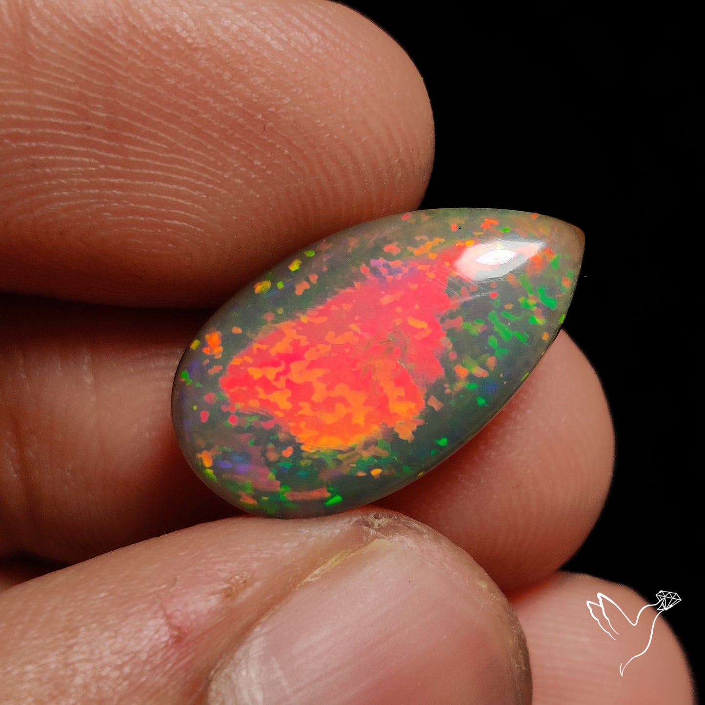 Natural Dark Ethiopian Black Opal Large Cabochon