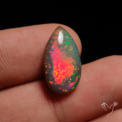 Natural Dark Ethiopian Black Opal Large Cabochon