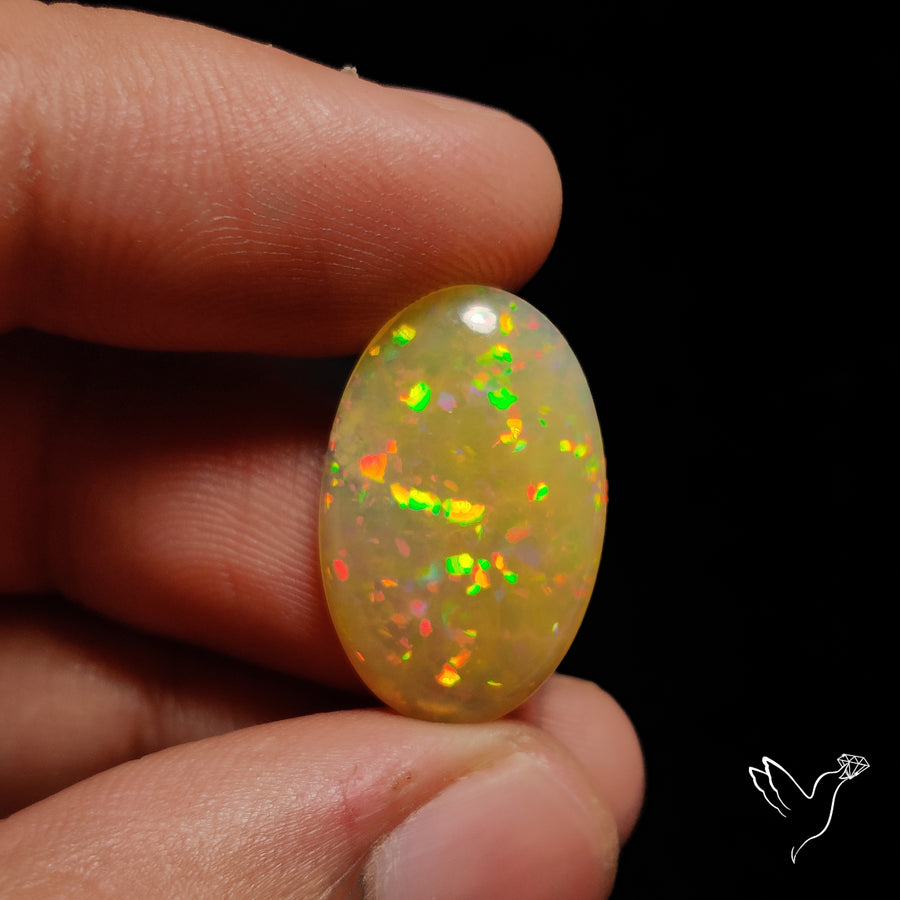 Ethiopian Opal Cabochon Rare Pin Dot Fire