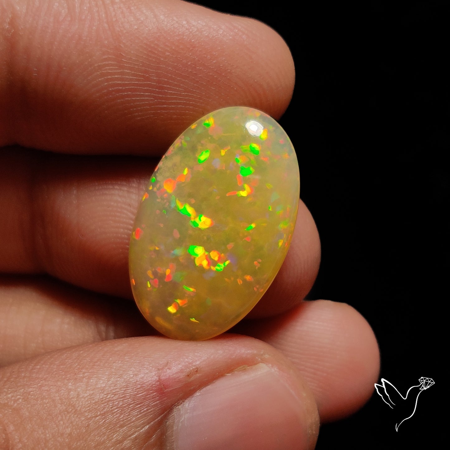 Ethiopian Opal Cabochon Rare Pin Dot Fire