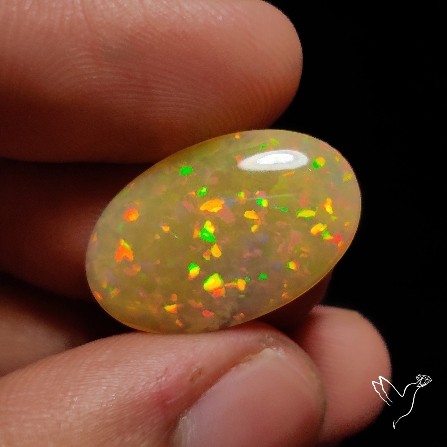 Ethiopian Opal Cabochon Rare Pin Dot Fire