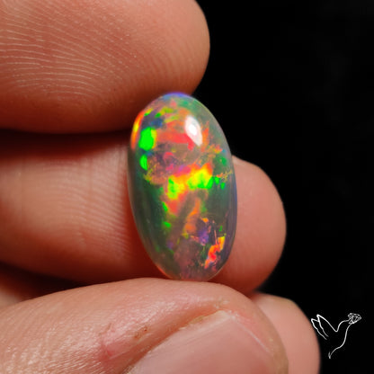Natural Dark Ethiopian Black Opal Large Cabochon