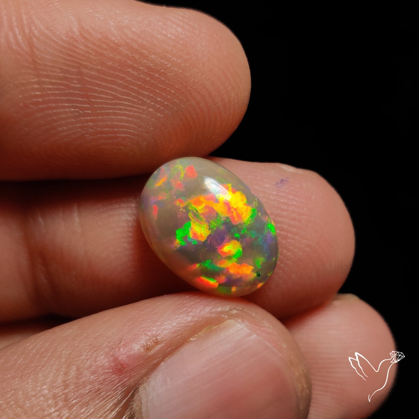 Ethiopian Opal Cabochon Rare Pin Dot Fire