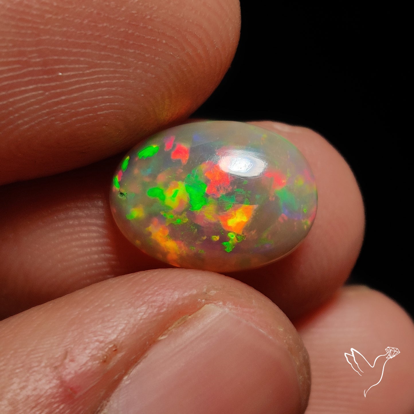 Ethiopian Opal Cabochon Rare Pin Dot Fire