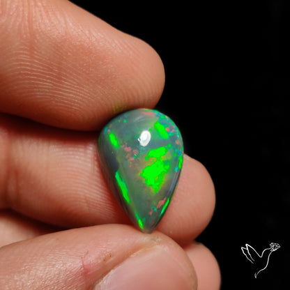 Natural Dark Ethiopian Black Opal Cabochon