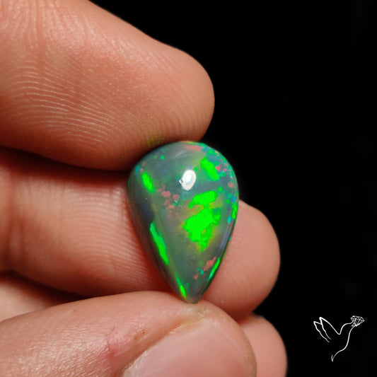 Natural Dark Ethiopian Black Opal Cabochon