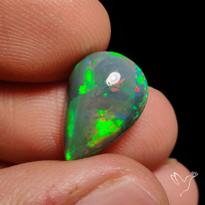 Natural Dark Ethiopian Black Opal Cabochon