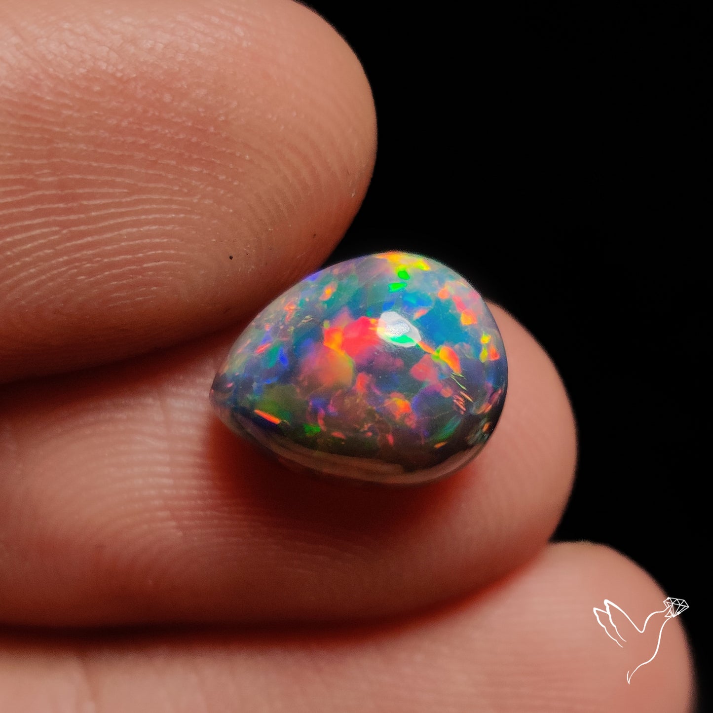 Natural Dark Ethiopian Black Opal Cabochon