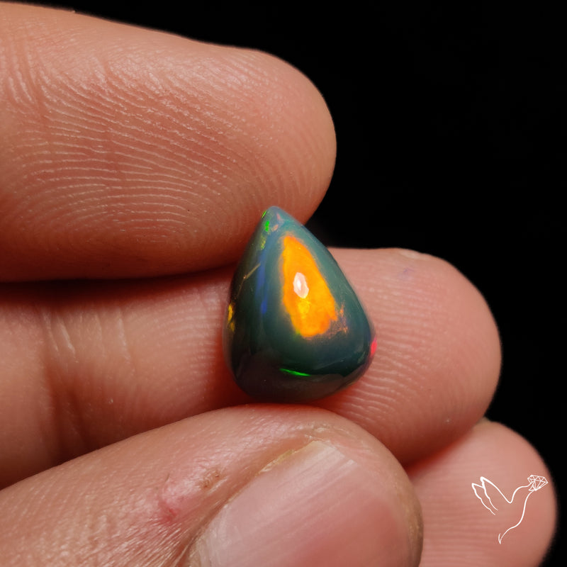 Black Ethiopian Opal Cabochon