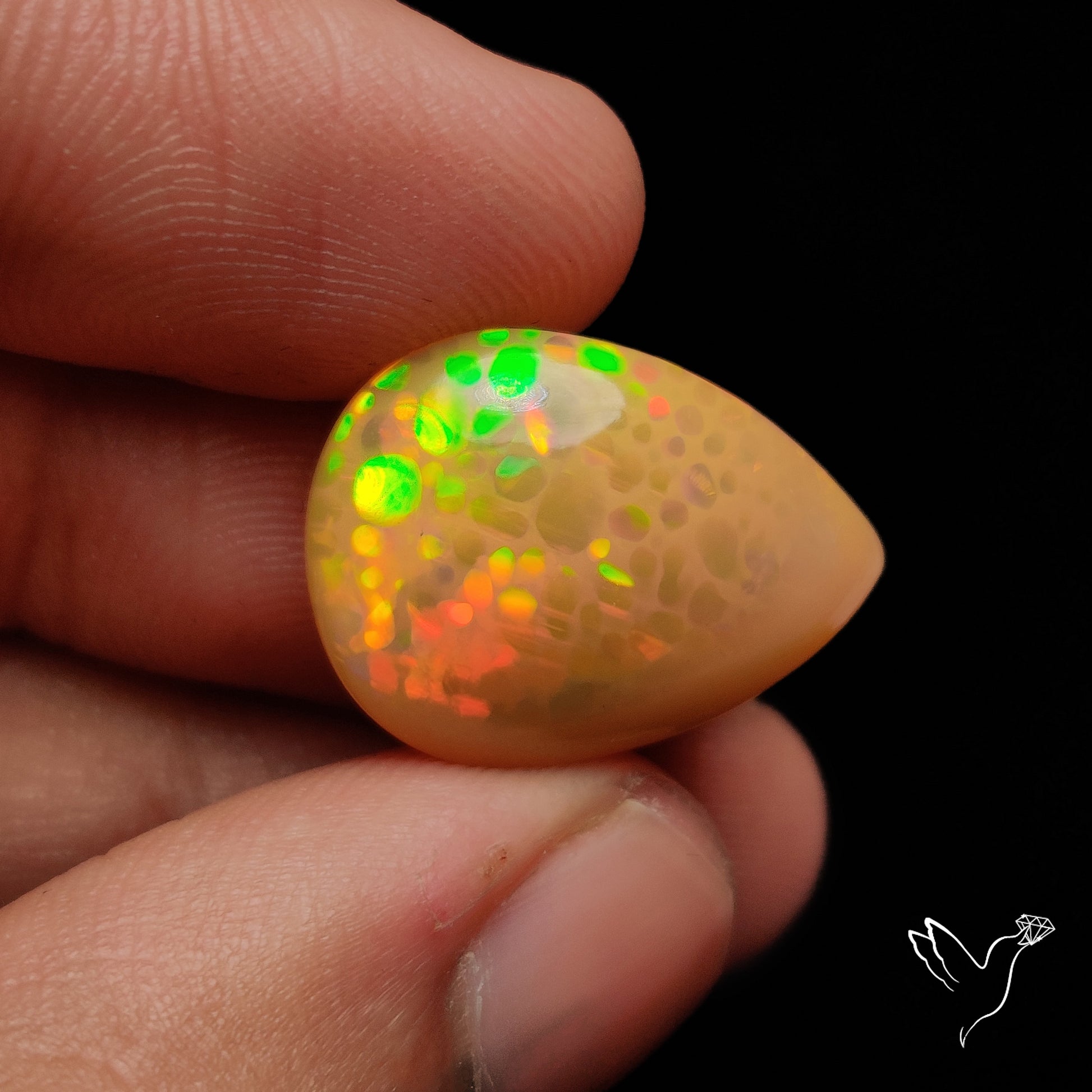 Rare Honeycomb Pattern Ethiopian Opal Cabochon