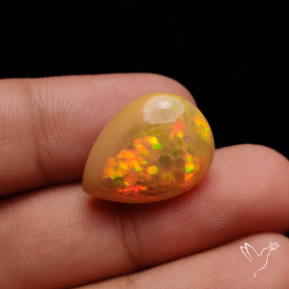 Rare Honeycomb Pattern Ethiopian Opal Cabochon