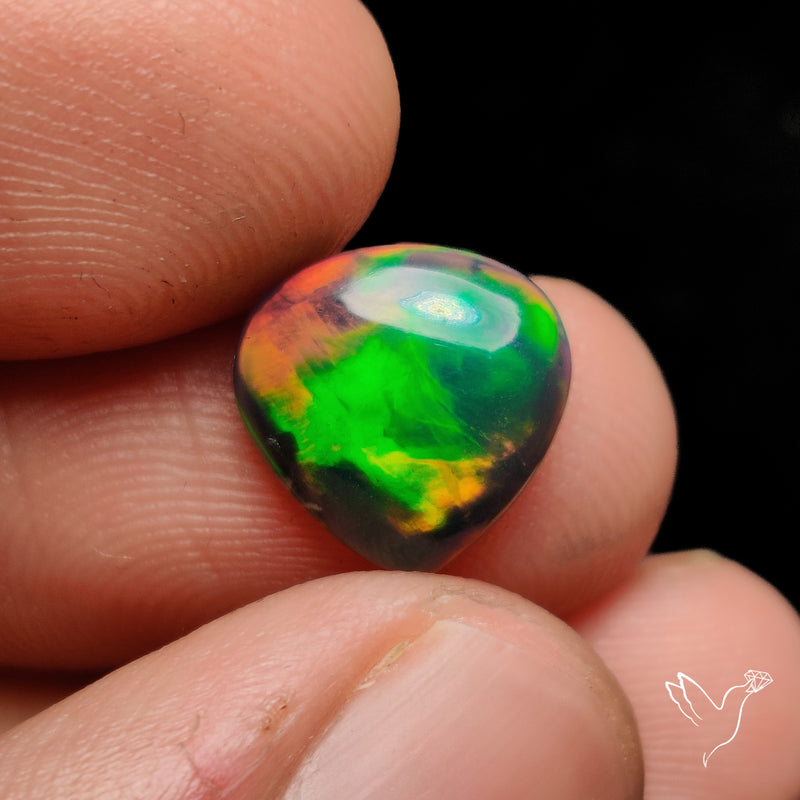 Ethiopian Black Opal Cabochon Smoked