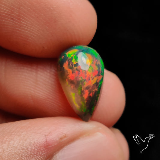 Ethiopian Black Opal Cabochon Smoked Bicolor