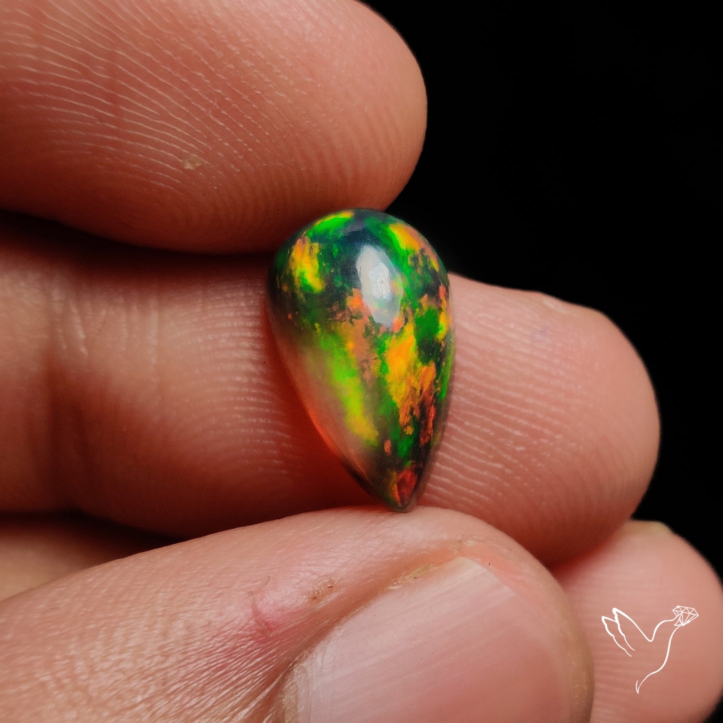 Ethiopian Black Opal Cabochon Smoked Bicolor