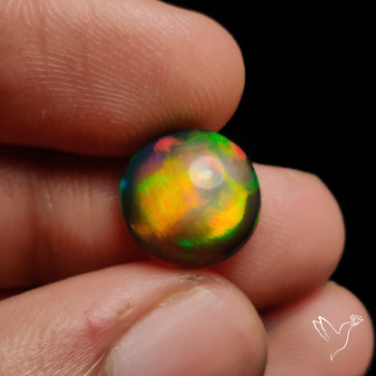 Ethiopian Black Opal Cabochon Smoked