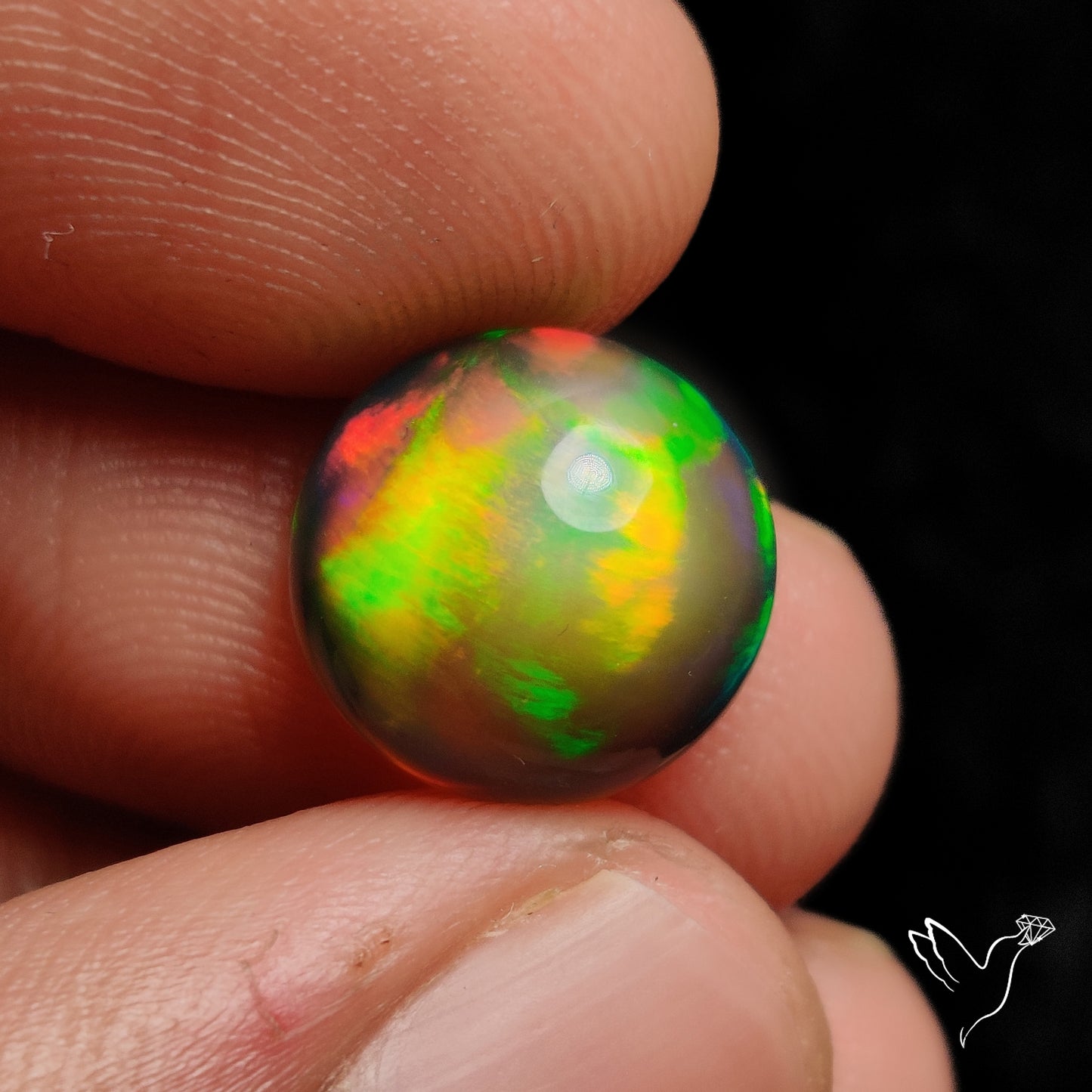 Ethiopian Black Opal Cabochon Smoked