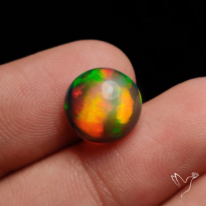 Ethiopian Black Opal Cabochon Smoked