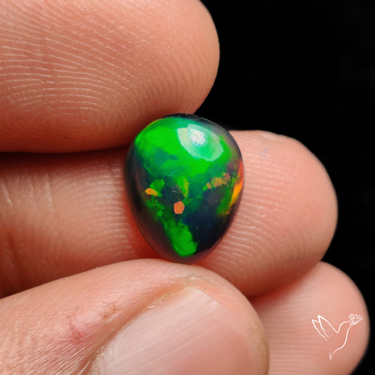 Ethiopian Black Opal Cabochon Smoked