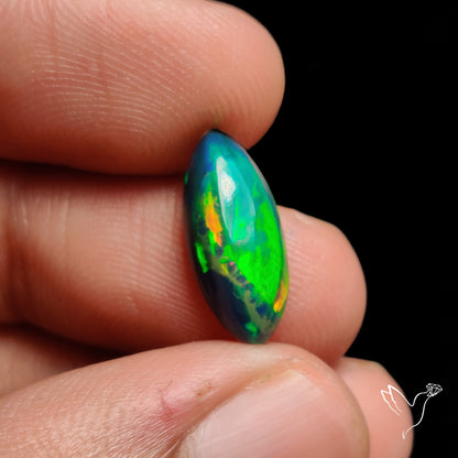 Ethiopian Black Opal Cabochon Smoked