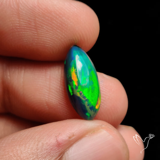 Ethiopian Black Opal Cabochon Smoked