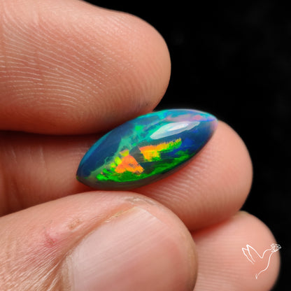 Ethiopian Black Opal Cabochon Smoked