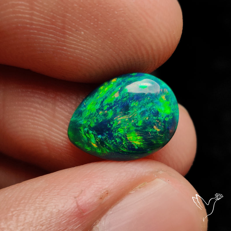 Ethiopian Black Opal Cabochon Smoked