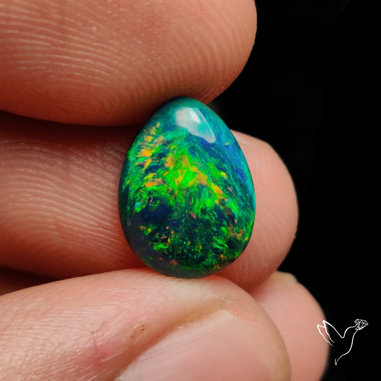 Ethiopian Black Opal Cabochon Smoked