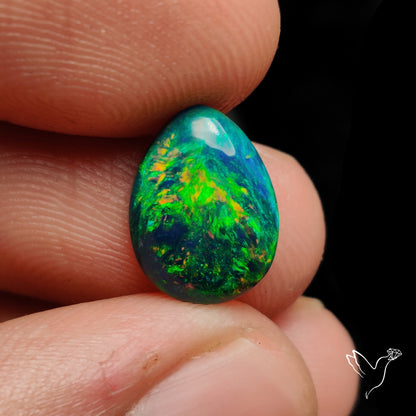 Ethiopian Black Opal Cabochon Smoked