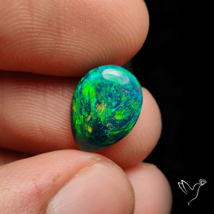 Ethiopian Black Opal Cabochon Smoked