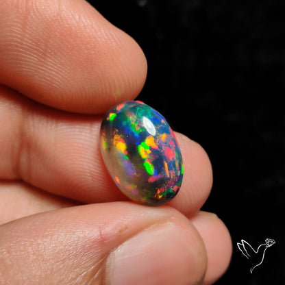 Ethiopian Black Opal Cabochon Smoked