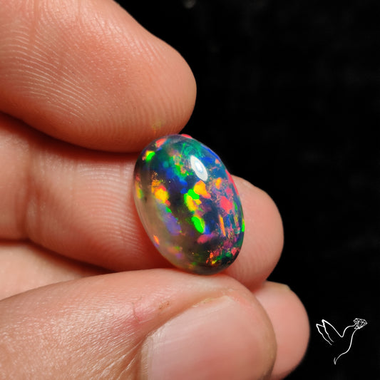 Ethiopian Black Opal Cabochon Smoked