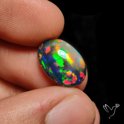 Ethiopian Black Opal Cabochon Smoked