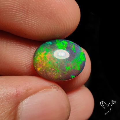 Ethiopian Black Opal Cabochon Smoked