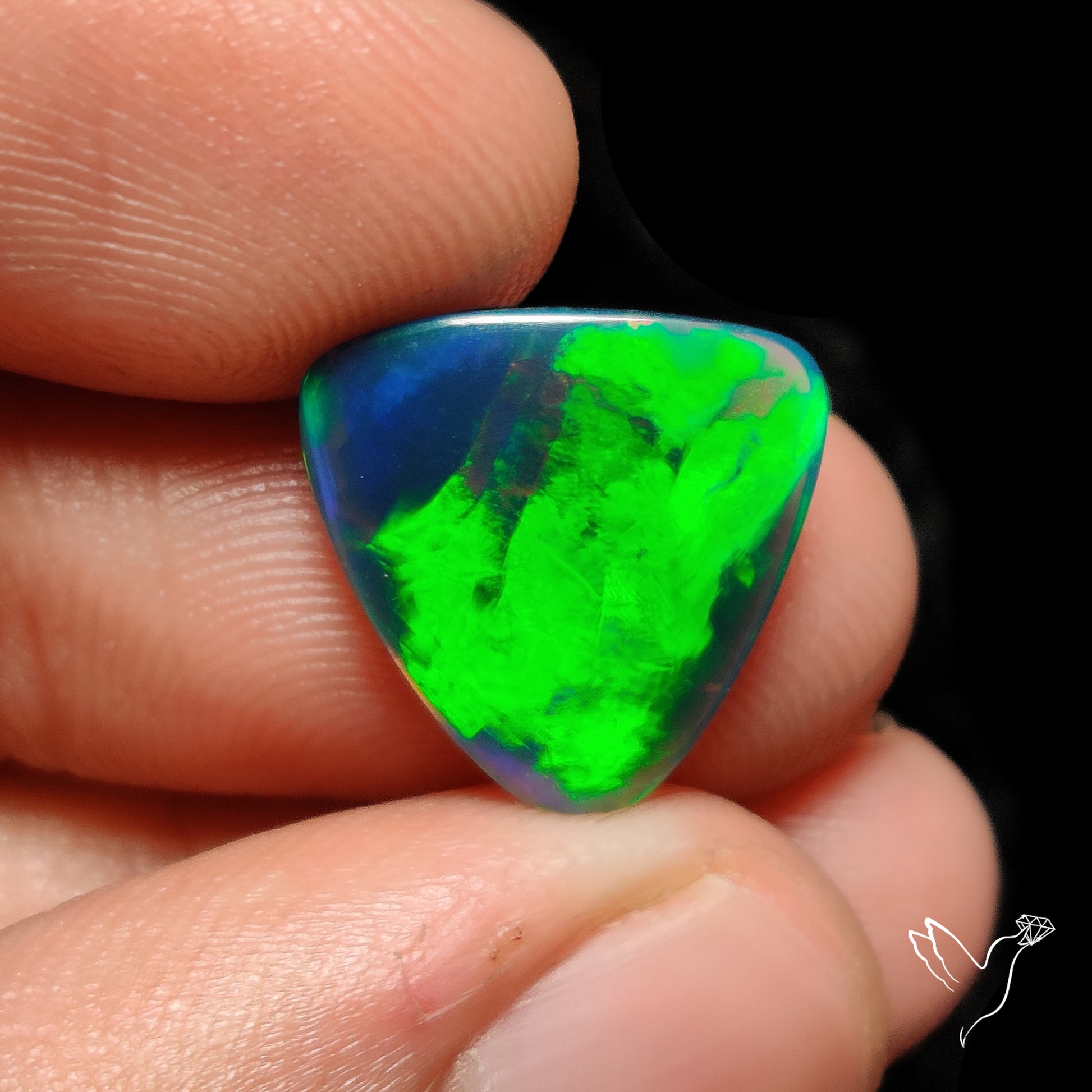 Ethiopian Black Opal Cabochon Smoked