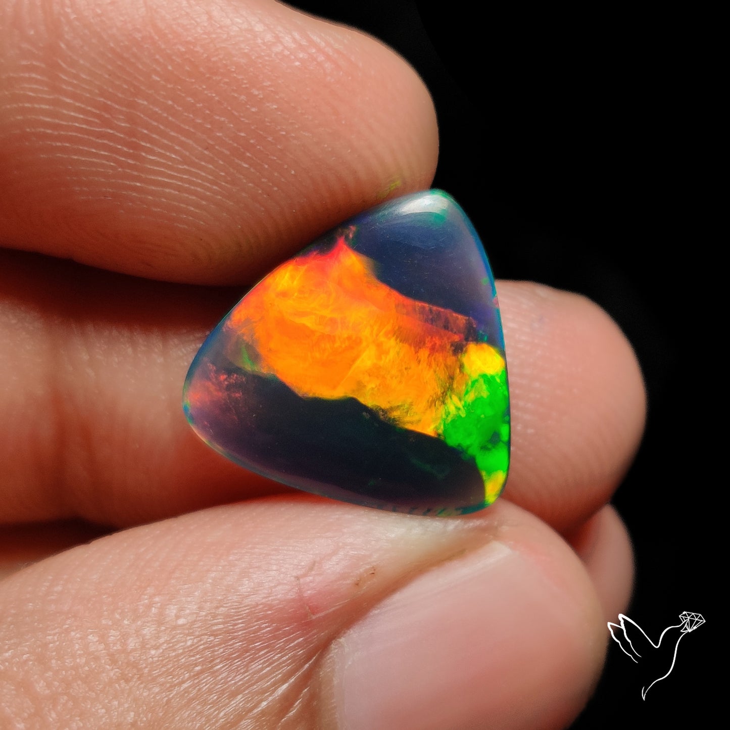 Ethiopian Black Opal Cabochon Smoked