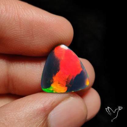 Ethiopian Black Opal Cabochon Smoked